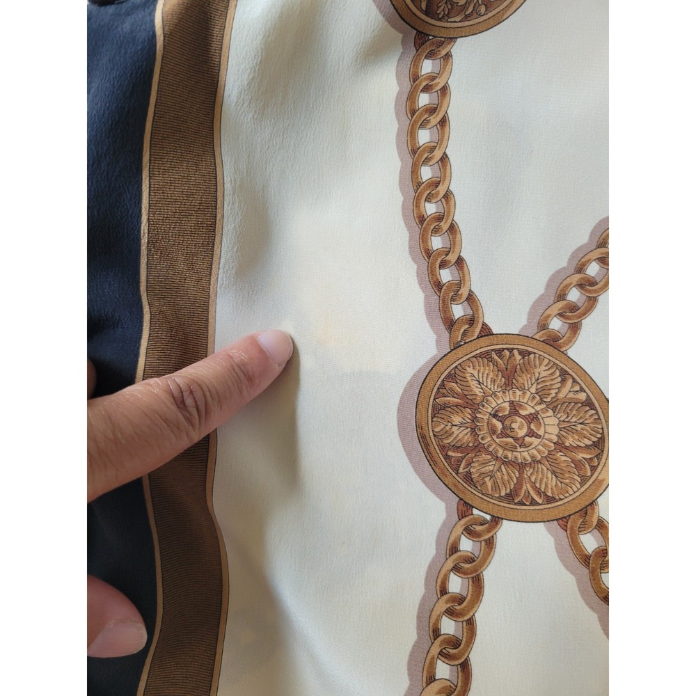 Vintage Adrianna Papell 100% Silk Chain Shirt Button-Down Shoulder Pads 14 - Picture 12 of 12